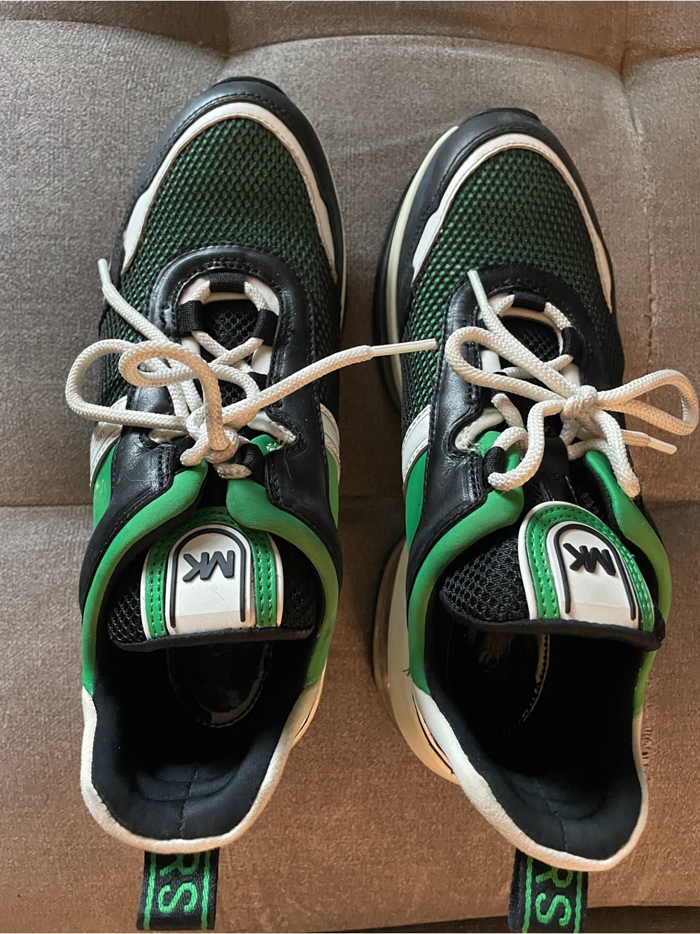 Michael Kors Green, Black & White Women's Chunky Sneakers